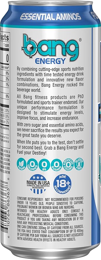 Bang Energy Star Blast, Sugar-Free Energy Drink, 16 Ounce | Pack of 12