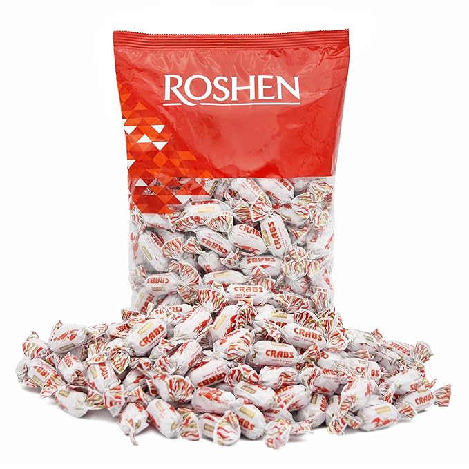 Roshen Crabs Caramel Candy, Kosher and Halal, Delicious, Flavorful Sweets Bulk Candy (1kg/2.2lb)