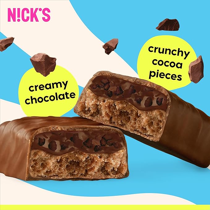 Nick’s Protein Bars Triple Chocolate – 12-Count Box | High Protein, Low Calories, Low Carbs, Keto Friendly, No Added Sugar (12 bars x 50g)