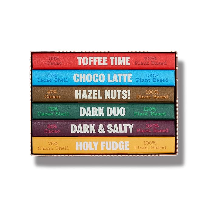 TCHO 6-Bar Dark & Milk Chocolate Variety Pack | Single Origin, Plant Based, Organic & Fair Trade | Non GMO, Non-Dairy, Vegan, Soy Free (2.5oz each) - Perfect Chocolate Gift Box for Any Occasion