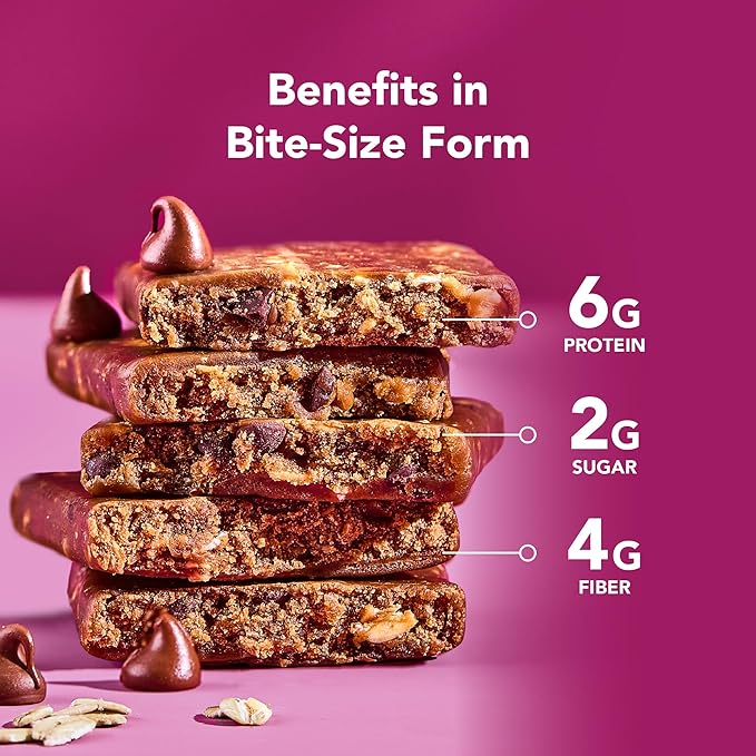 ALOHA Organic Plant Based Protein Bar MINIS | Oatmeal Chocolate Chip | GLP-1 Friendly, 20 Count, 24g Bars | Vegan, Low Sugar, Gluten Free, Low Carb, Non-GMO, No Stevia, No Soy, No Sugar Alcohols