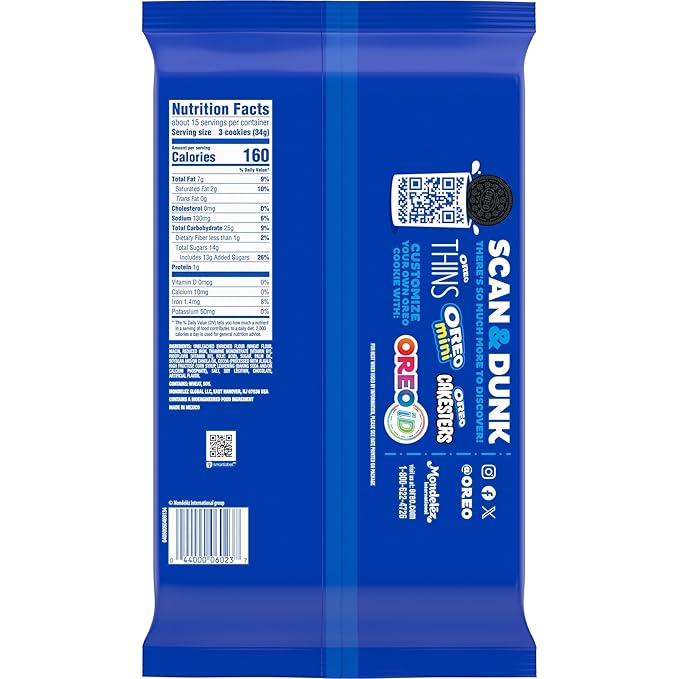 OREO Chocolate Sandwich Cookies, Family Size, 12 - 18.12 oz Packs
