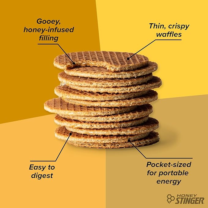 Honey Stinger Organic Mini Honey Waffles | Energy Stroopwafel for Exercise, Endurance and Performance | Sports Nutrition for Home & Gym, Pre and Post Workout | 1 Bag, 5.3 Ounce (Pack of 2)