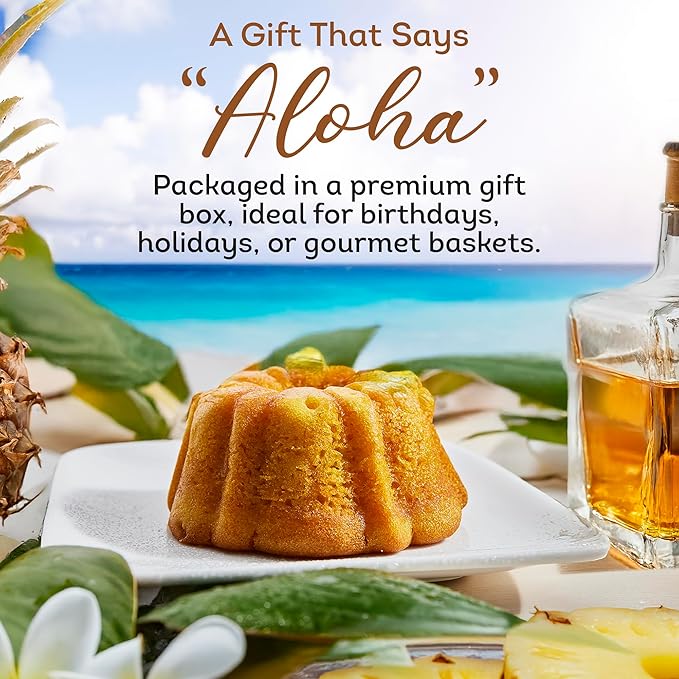 TORTUGA Hawaiian Pineapple Rum Cake - 4 oz Pineapple Rum Cakes - The Perfect Premium Gourmet Gift for Stocking Stuffers, Gift Baskets, and Christmas Gifts - Great Snack Cakes for Delivery