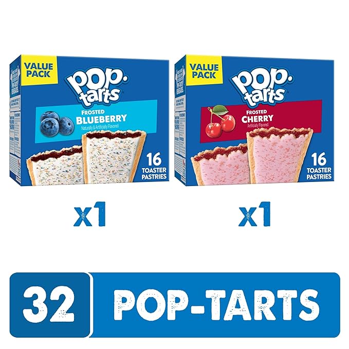 Pop-Tarts Toaster Pastries, Breakfast Foods, Kids Snacks, Value Pack, Variety Pack (32 Pop-Tarts)