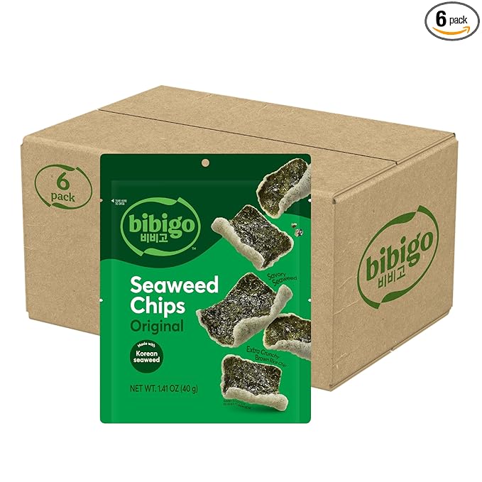 Bibigo Seaweed Chips, 1.41 Ounce (Pack of 6)