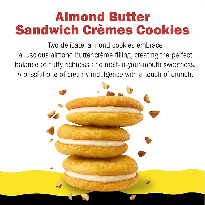 CHEF SANG! Protein Crunch & Almond Butter Cookies | No Artificial Flavors or Preservatives | Individually Wrapped | On-The-Go Snack Pack of 6