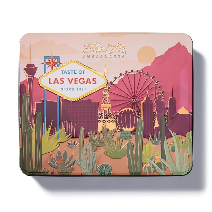 Ethel M Chocolates Taste Of Las Vegas Premium Collection 16-piece, Medley of Chewy Caramels, Nut Clusters, Satin Cr?mes, Almond Butter Crisps, Milk & Dark Variety