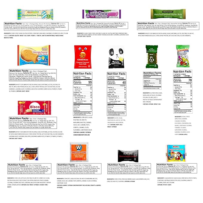 SHOGUN CANDY Box Japanese Snacks & Candy 30 Pieces Variety Dagashi Assortment