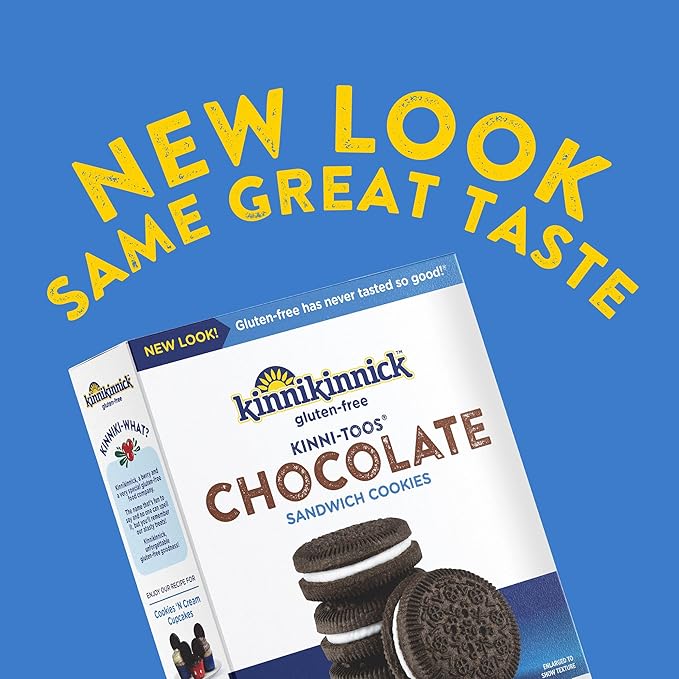 Kinnikinnick - KinniTOOS Chocolate Sandwich Cream Cookies - Gluten Free and Allergy Friendly, Vegan Cookies - 8 oz. Boxes - 6 pack