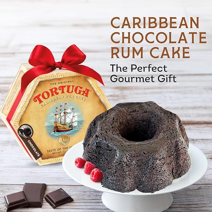 TORTUGA Caribbean Chocolate Rum Cake - 16 oz - Case of 20 - The Perfect Premium Gourmet Gift for Stocking Stuffers, Gift Baskets, and Christmas Gifts - Great Cakes for Delivery