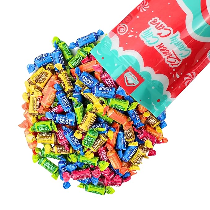 Mini Fruit Flavored Fruit Chews - Fruity Flavored Bulk Bites, Individually Wrapped Candy - by Queen City Candy Cave (5 Pound)