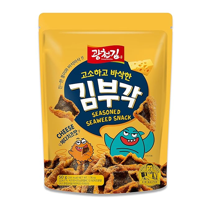 Baked Seaweed Snacks - Cheddar Cheese Seasoned Gimbugak, 1.76oz