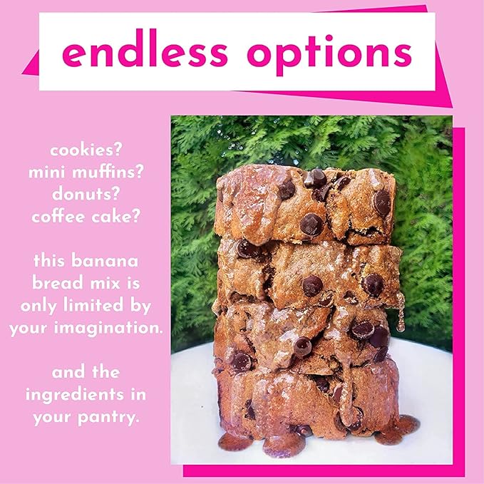 GoNanas Cinnamon Roll Banana Bread Mix, Vegan, Gluten Free Healthy Snacks. Oat Flour Bread or Muffin Mix. Women Owned, US Ingredients, Dairy Free, Nut Free, Delicious Snacks (1 Pack)