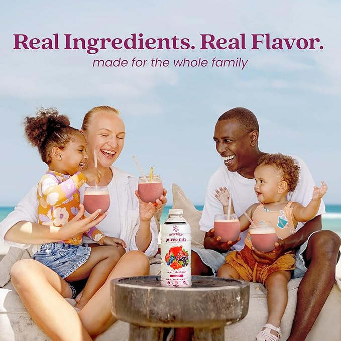 Smartfruit Superfruit All-Stars + Energy – 100% Real Fruit Purée with Blueberry, Pomegranate, Acai & Goji Berries – Great for Smoothies, Juice, Yogurt, Cocktails, Teas & More – 2-Pk, 48oz Each