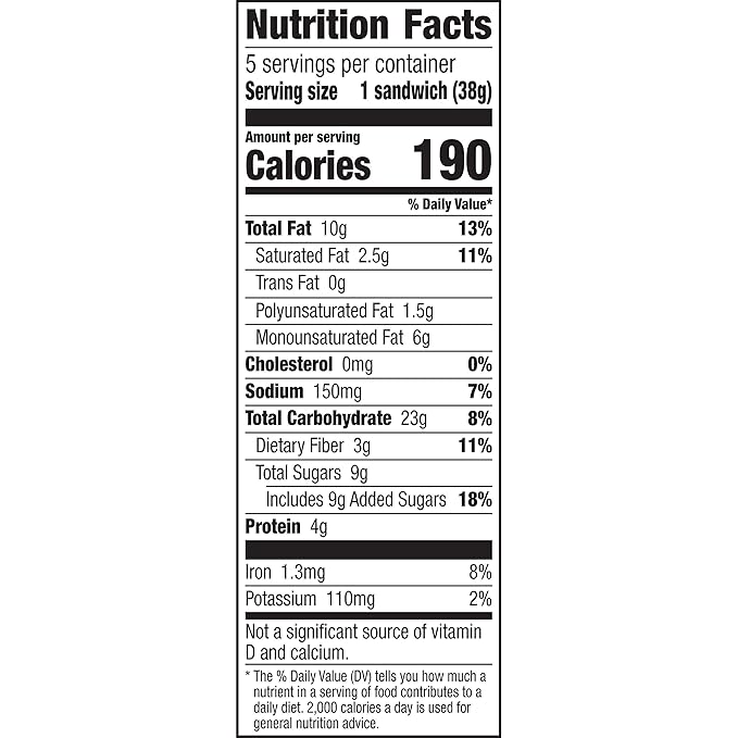 Nature Valley Biscuit Sandwiches, Cocoa Almond Butter, 5 ct, 6.75 OZ (Pack of 12)