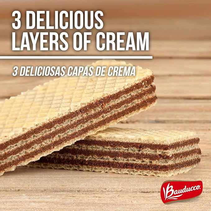 Bauducco Hazelnut Wafers - Crispy Wafer Cookies With 3 Delicious, Indulgent Decadent Layers of Hazelnut Flavored Cream - Delicious Sweet Snack or Desert - 5.0 oz (Pack of 1)
