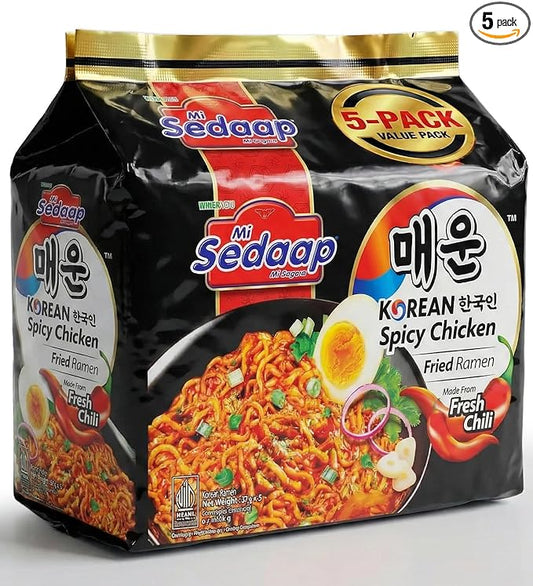 Mi Sedaap Korean Spicy Chicken 3.06 oz (Pack of 5)
