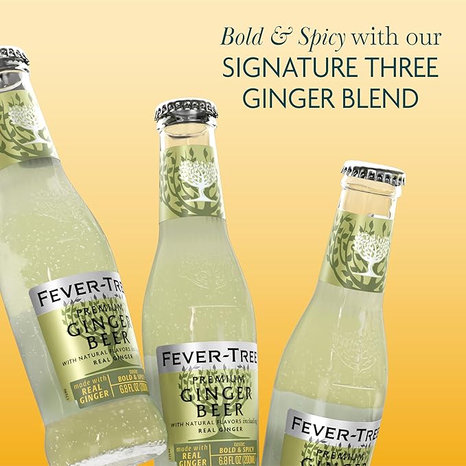 Fever-Tree Premium Ginger Beer, No Artificial Sweeteners, Flavorings or Preservatives, 6.8 Fl Oz Each (24 Bottles)