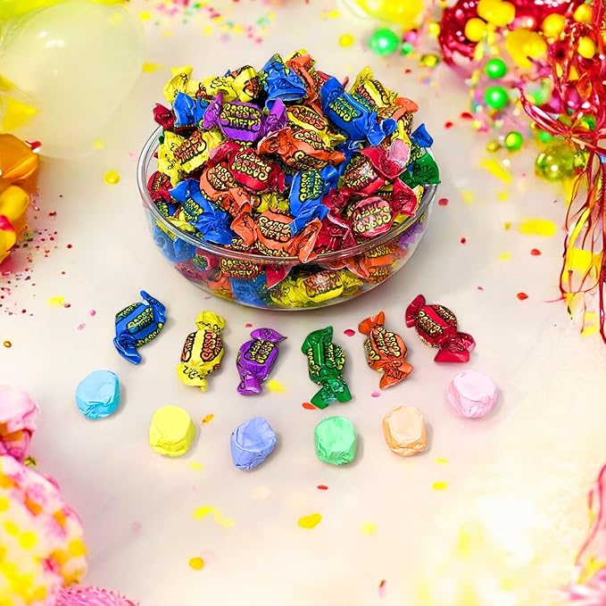 Ultimate Sour Fruit Taffy Mix 2 Lbs Bulk Candy Assorted Variety Mix Gluten Free, Nut Free, Soft & Chewy Classic Saltwater Taffies Individually Wrapped 120+Pcs (32-Oz)