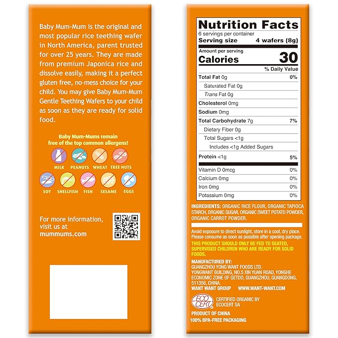 Baby Mum-Mum Organic Gentle Teething Crackers, Belueberry & Goji Berry, Super Berry, Sweet Potato & Carrot Variety Pack | 24 Count (Pack of 3) | Gluten Free, Allergen Free, Non-GMO Baby Snacks |