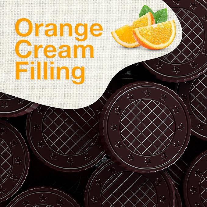 Fiorella Crunch Dark Chocolate Wafer Cookies, 18 Count, Chocolate Covered Crispy Thin Wafers with Layers of Orange Cream Filling, Individually Wrapped Snack Cookies, Bulk Chocolate Candy, 12.69 Oz