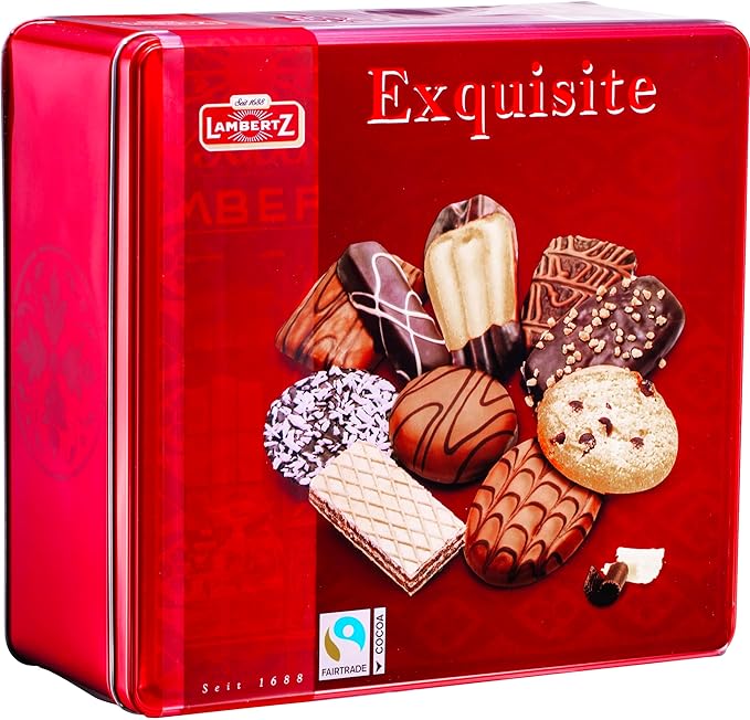Lambertz European Cookie Tin For Valentine’s Day – 92 Cookies, 10 Varieties – Ready To Serve And Gift-Ready For Sweetheart Sharing And Office Treats – 26 Ounces