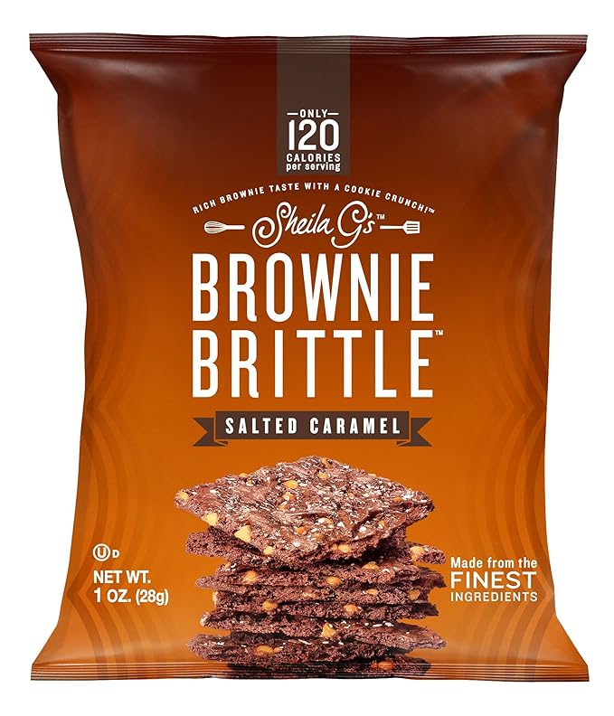 Sheila G's Brownie Brittle, Salted Caramel, 1 Ounce Bag (Pack of 72) (Packaging May Vary)