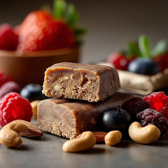 NEOBAR Fruit and Nut Bars - Plant-Based Vegan Snack Bars, Gluten Free Dairy Free Snacks, No Added Sugar, No Preservatives, Non-GMO | Berries & Cashew,12 Count
