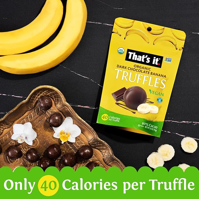 That's it. Organic Dark Chocolate Truffles Variety Pack. 100% Plant-Based, Vegan, Gluten-Free, All Natural (3 Pack)