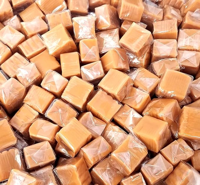 Caramel Cubes Candy - 4 Pound Pack 300 Pieces Count - Classic Chewy Squares