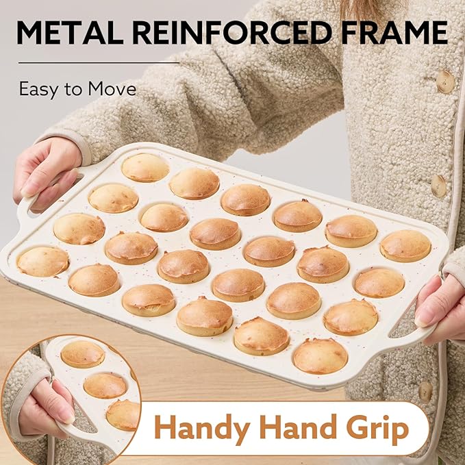 Biubumtu 2 Pack Silicone Muffin Pan, 24-Cup Silicone Cupcake Pan With Reinforced Stainless Steel Frame Inside, Nonstick Baking Cupcake Molds for Baking, Confetti