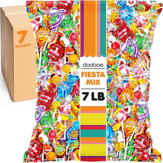 7 LB Pinata Candy Mix – Approx. 385 Pieces – Individually Wrapped Bulk Favor Assortment for Parties, Parades, Birthdays, Classroom Events & Fiesta Celebrations