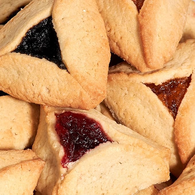 Hamentaschen Cookies Individually Wrapped [12 Count] Filled with Apricot, Prune & Raspberry Jam | Purim Gift Basket | Mishloach Manot for Mom, Dad & Friends | Kosher & Nut Free | Stern’s Bakery