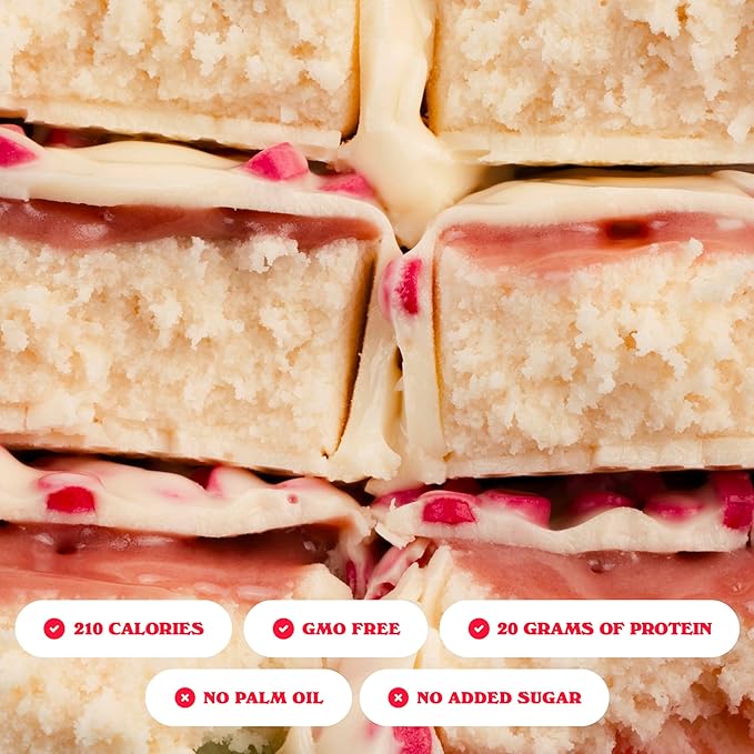 Barebells Protein Bars Peppermint Bark – 24 Count (Pack of 2), 20g Protein, Creamy Vanilla Nougat with 1g Sugar, White Chocolate Coated Snack for Breakfast or Post-Workout