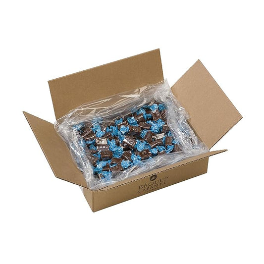 Béquet Caramel - Salt Chocolate Caramel - Caramel Candy Individually Wrapped - Gourmet Caramel Candy - Made in Montana - Kosher (Star-D) and Gluten Free - 5 LB Box