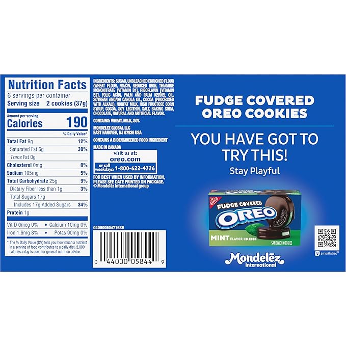 OREO Fudge Covered Chocolate Sandwich Cookies, Original Flavor, 12 - 7.9 oz Boxes