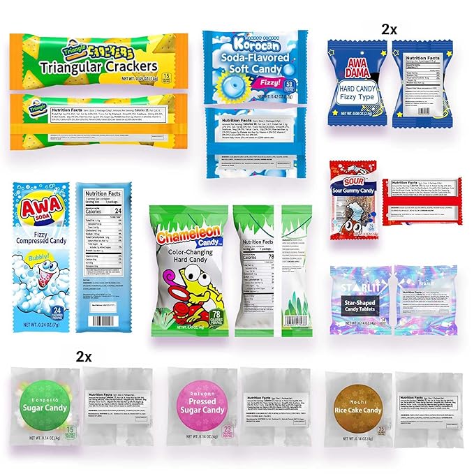 SHOGUN CANDY Box Japanese Snacks & Candy 30 Pieces Variety Dagashi Assortment