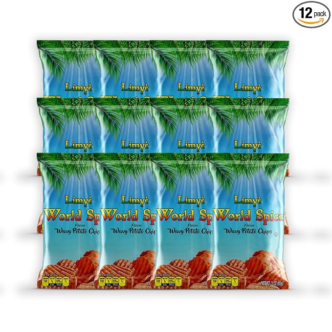 Limyè Potato Chips, World Spice Flavor, Kosher Certified, Allergen Free, Non-GMO, Gluten-free, Vegan potato chips, 3 Oz (12 Pack)