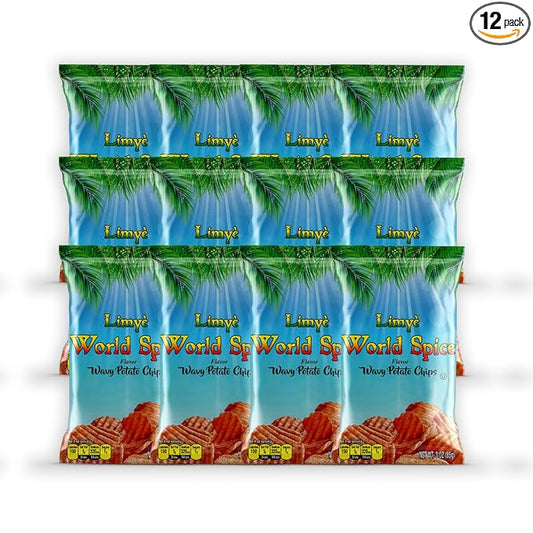 Limyè Potato Chips, World Spice Flavor, Kosher Certified, Allergen Free, Non-GMO, Gluten-free, Vegan potato chips, 3 Oz (12 Pack)