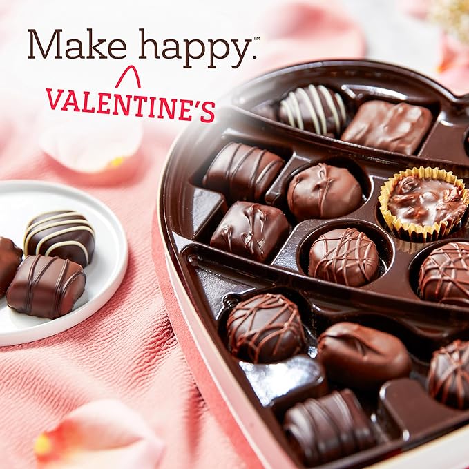 Russell Stover, Red Foil Heart, 10 Ounce - Chocolate Gift Box for Valentine's Day, Mother's Day, Anniversary and Birthdays (Pack of 2)