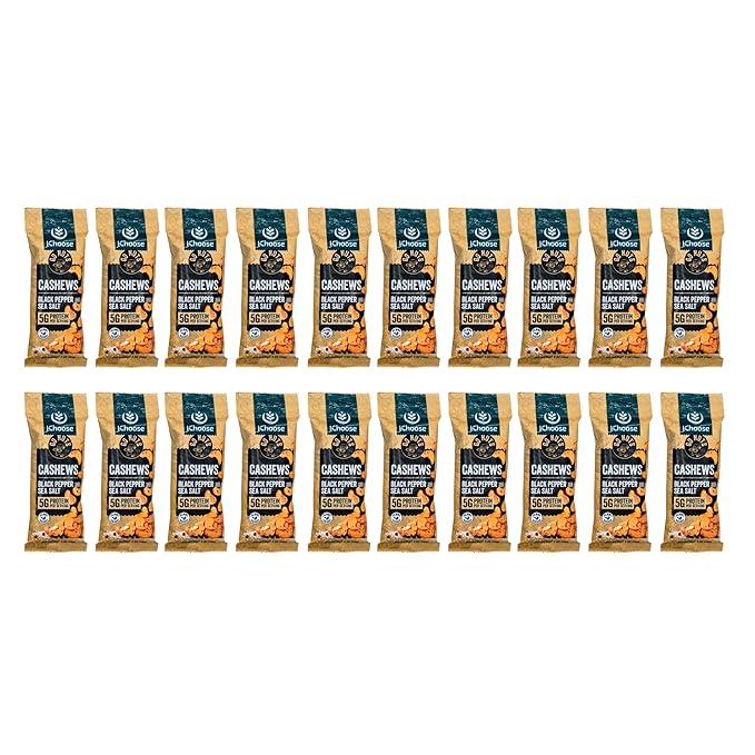 IChoose Go Nuts – Premium Cashews, High Protein Plant-Based Snack, 2 oz per Pack (20 Packs, Black Pepper and Sea Salt)