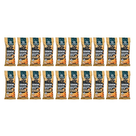 IChoose Go Nuts – Premium Cashews, High Protein Plant-Based Snack, 2 oz per Pack (20 Packs, Black Pepper and Sea Salt)