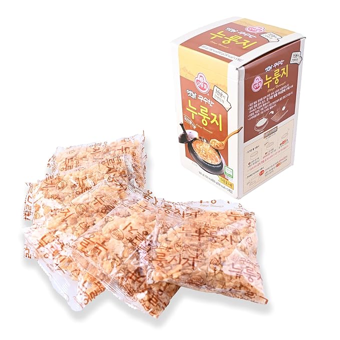 Otto-gi Korean Scorched Rice Chip Nurungji 누룽지 - Healthy Snack 2 Pack, 5 Individually Wrapped Pouches - Traditional Crispy Treats, Nutty Flavor Treat - Easy to Prepare, Portable Morning Meal