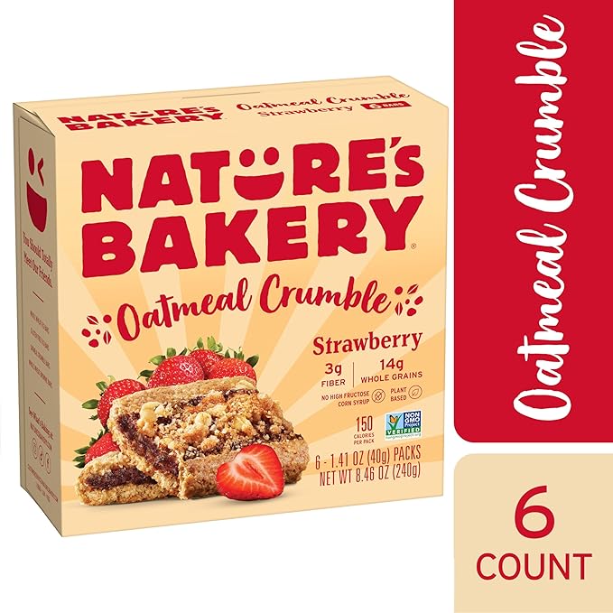 Nature's Bakery Oatmeal Crumble Strawberry Bars, 1.41 Oz, 6 Ct