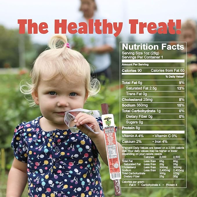 Jalapeno 100% Grass Fed Beef Sticks, Sogo Snacks, Low Carb and Gluten-Free Snack, Hiking and Road Trip Snacks, Snack Pack of 24 Level 3.5 of 5 Spicy Jerky Sticks