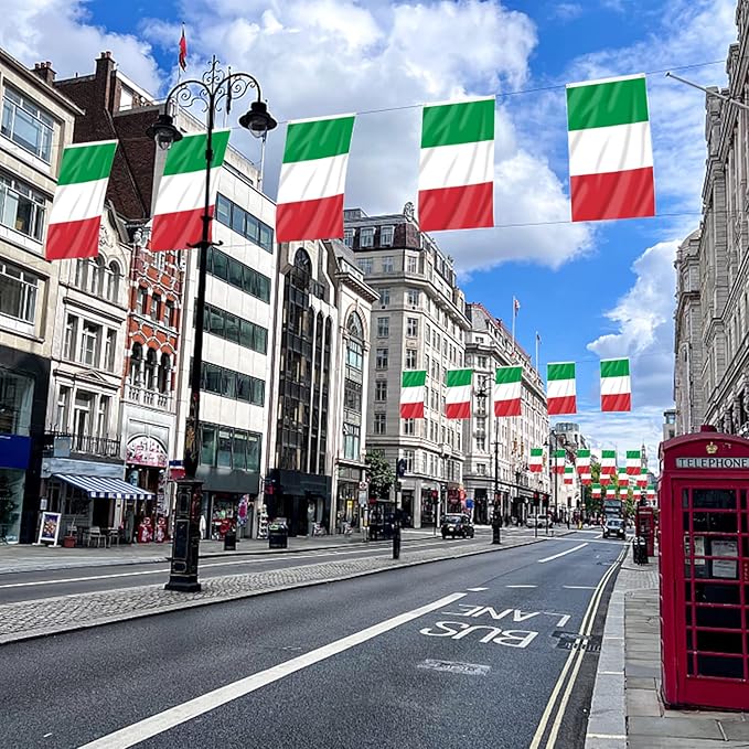 AhfuLife 2 Pcs Italy Flag 3x5 Ft, Large Italian National Flag for Outside - Double Side with Brass Eyelets for Olympic Party Decorations, Bar Garden Street Decoration Indoor Outdoor