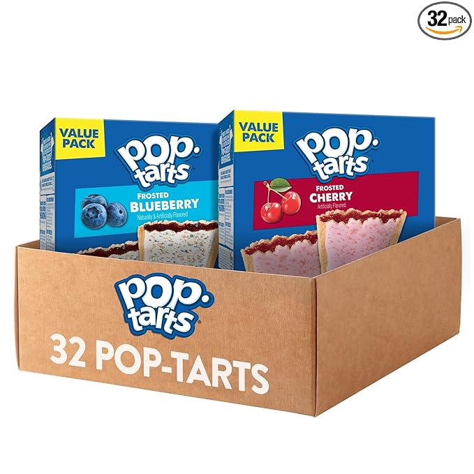 Pop-Tarts Toaster Pastries, Breakfast Foods, Kids Snacks, Value Pack, Variety Pack (32 Pop-Tarts)