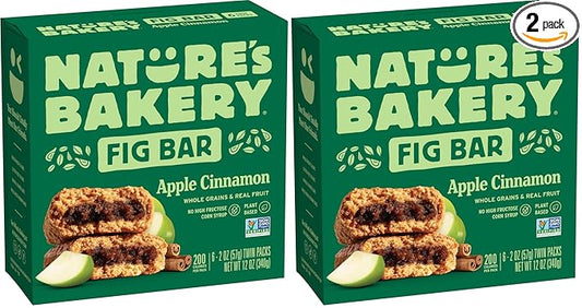 Nature's Bakery Fig Bars, Apple Cinnamon, 2 Oz, 6 Ct (Pack of 2)