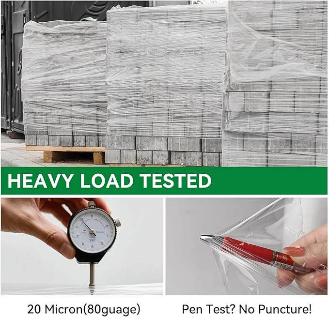 ADAYM Stretch Film Shrink Wrap Roll - 5" x 1200' - 80 Gauge 600% Stretch Self-Adhering 5 inch Mini Plastic Wrap for Moving, Packing, Shipping, Furniture & Pallet Stabilization(12 Rolls)